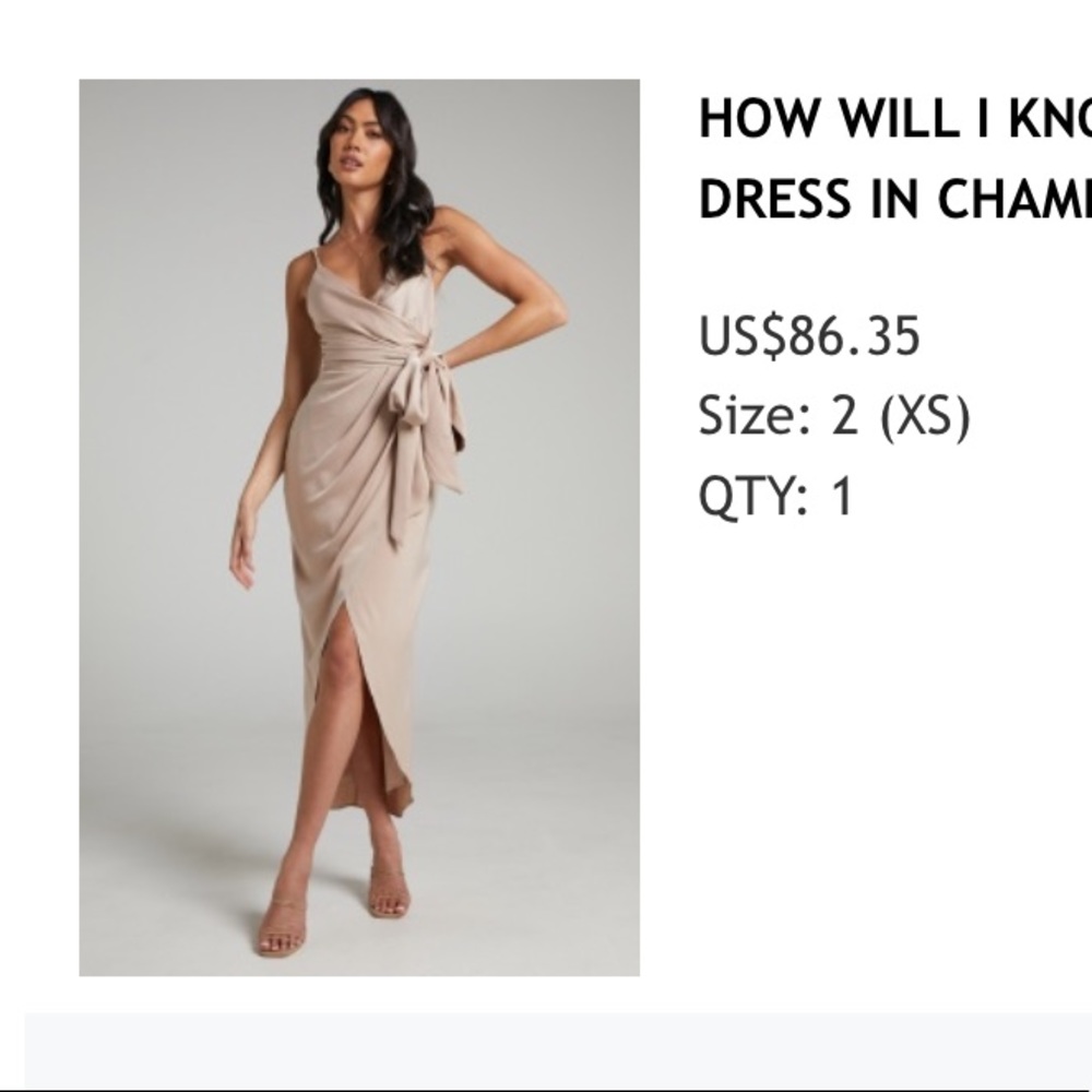 HOW WILL I KNOW DRESS IN CHAMPAGNE from Showpo